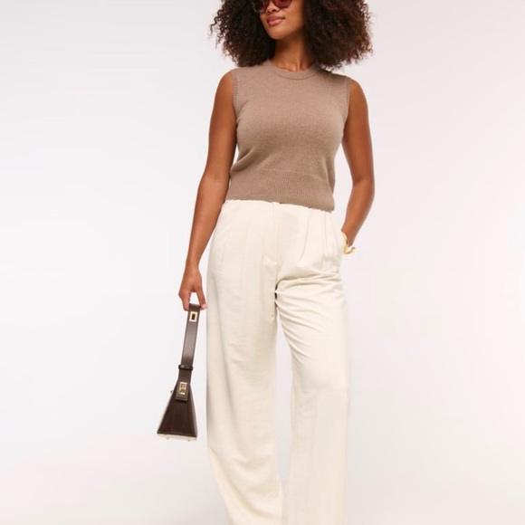 Abercrombie & Fitch Wide-Leg Cream Trousers - Picture 6 of 6